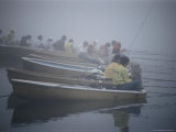 People Fishing in Competition at Fuji Five Lakes  Mt Fuji  Japan