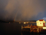Lake and Rainbow Over Town in Distance  Fort William  Highland  Scotland