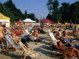 People on Beach in Parco Sempione  Milan  Italy