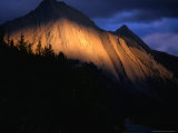 Mountain Peak on the Road to Medicine Lake  Jasper National Park  Alberta  Canada