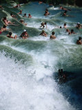 People Bathing in the Thermal Waters of Terme Di Saturnia  Saturnia  Tuscany  Italy