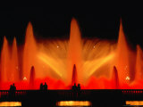La Font Magica Lit Up at Night  Montjuic  Barcelona  Spain
