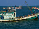 Traditional Fishing Boats in Ocean Hua Hin  Prachuap Khiri Khan  Thailand