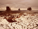 Snow Covered Valley and Rock Formations  Monument Valley Navajo Tribal Park  Arizona  USA