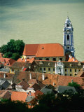 Baroque Tower of Abbey Church on the Danube  Durnstein  Austria