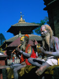 Sadhus Playing Instruments  Pashupatinath  Bagmati  Nepal
