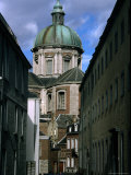St Aubain Cathedral at End of Lane  Namur  Belgium