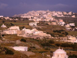 White-Washed Roofs and Scattered Villages Across Island Countryside  Santorini Island  Greece