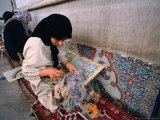 Women Weaving Carpets in Factory  Esfahan  Iran