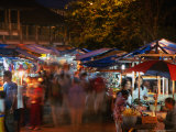 Crowd Shopping at Night Market  Blur  Gianyar  Indonesia