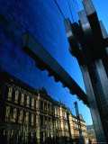 Reflections of Buildings along Narodni Street  Prague  Czech Republic