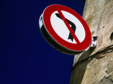 No Left Turn Sign  Roses  Catalonia  Spain