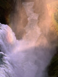View of Gulfoss Waterfall and Canyon Downstream at Sunrise  Gullfoss  Vesturland  Iceland