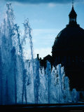 Fountain with Domed Building Behind  Copenhagen  Denmark