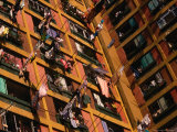 Washing Hanging Outside Windows at High-Rise Housing Estate  Aberdeen  Hong Kong