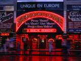 Neon-Lit Adult Shop in Red-Light Pigalle District  Paris  France