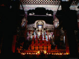 Offerings at Buddha Statue in Main Assembly Hall of Pelkor Chode Monastery  Gyantse  Tibet
