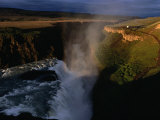 Gulfoss Waterfall and Canyon at Sunrise  Gullfoss  Vesturland  Iceland