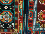 Tibetan Carpets for Sale at Market on Barkhor Square  Lhasa  Tibet