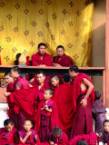 Monks Watching Annual Wangdu Tsechu (Festival)  Wangdue Prodrang  Bhutan