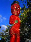 Maori Statue Near Museum of Art and History  Rotorua  Bay of Plenty  New Zealand