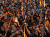 Naga Sadhus at Maha Kumbh Mela Festival  Allahabad  India