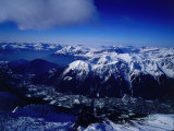 Chamonix and Italy from the Summit of Aiguille Du Midi  Chamonix  Rhone-Alpes  France