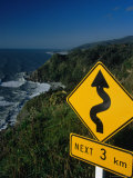 Sign Indicating Winding Road Through Paparoa Ranges  Paparoa National Park  New Zealand