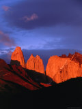 The Towers of Paine in Sunlight  Torres Del Paine National Park  Chile