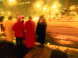 Commuting in a Snowstorm  New York City  New York  USA