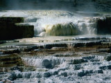 Mammoth Hot Springs at Montana Highway Entrance to Park  Yellowstone National Park  USA