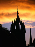 Crown Spire of St Giles Cathedral at Sunset  Edinburgh  United Kingdom