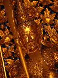 Gold Leaf Gild and Golden Statue of Guard in Grand Palace  Bangkok  Thailand