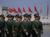 People's Liberation Army Soldiers at Tianananmen Square  Beijing  China