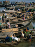 Local Boats Loading and Unloading Goods  Mawlamyaing  Mon State  Myanmar (Burma)