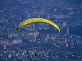 Paraglider Above the City  Maribor  Stajerska  Slovenia