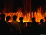 People Silhouetted Against Water Fountain on the Bund  Shanghai  China