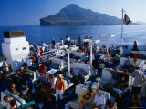 People on Board Inter-Island Ferries  Sicily  Italy