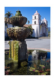 Fountain and Mission Santa Barbara California