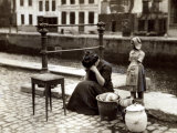 A Woman Weeps at the Roadside Beside Her Worldly Treasures  WWI  Antwerp  Belgium  August 1914