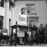 Marlene Dietrich Speaking at a Party for the Sunshine Homes for the Blind Babies  July 1954