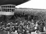 The Graf Zeppelin Airship at Hanworth Aerodrome Surrounded by Onlookers  1931