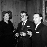 Maurice Woodruff Clairvoyant with Peter Sellers and Katie Boyle at Pye Records  January 1960