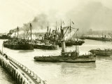 HMS Vindictive Which Attacked the Harbour at Ostend During WWI Being Raised from the Canal  1920