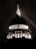 St Paul's Cathedral in London Lit up at Night for Victory Day Celebrations  June 1946