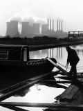Industrial Scene with Canal and Long Boat  1971