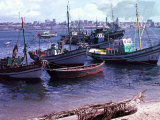 Small Fishing Community on Edge of a Bay at Luanda  the Capitol of Angola