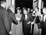 Elizabeth Taylor and Husband Mike Todd at the Premere of Around the World in 80 Days  March 1957