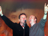 Jim Kerr of Simple Minds and Midge Ure  the Scotland Rocks for Kosovo Concert  May 1999
