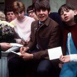 Davy Jones of the Monkees Signs Autographs after Visiting the Belle Vue Zoo  1968